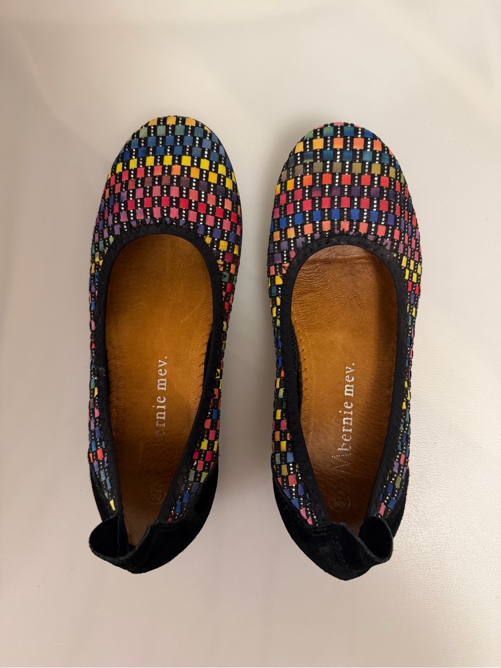 Bernie Mev Multicolor Woven Ballet Flats Size 37 Comfort Shoes